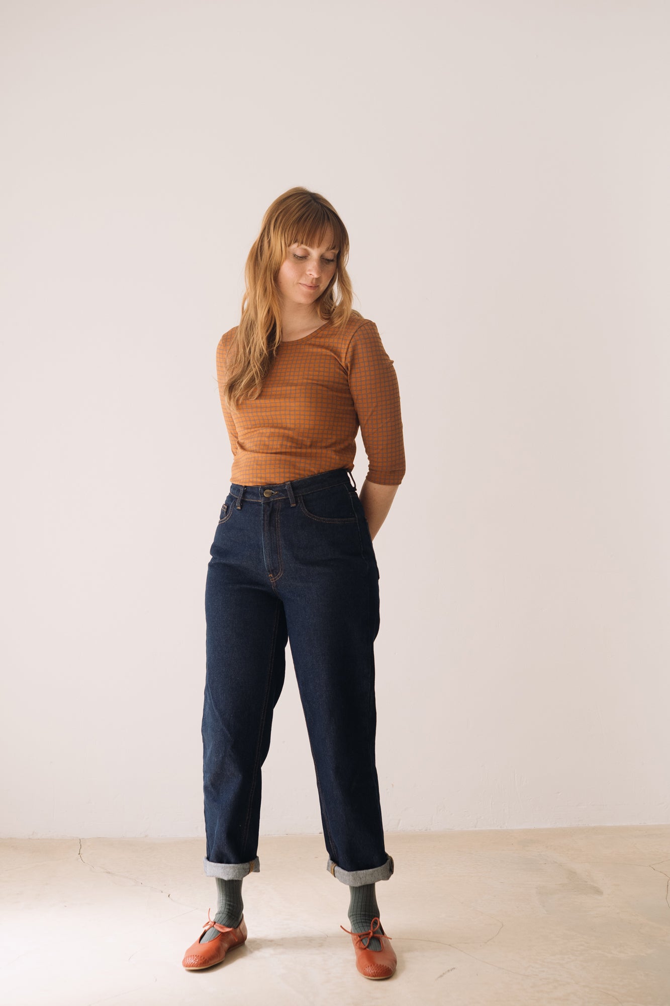 Organic printed boat neckline jersey top - Imagen 7