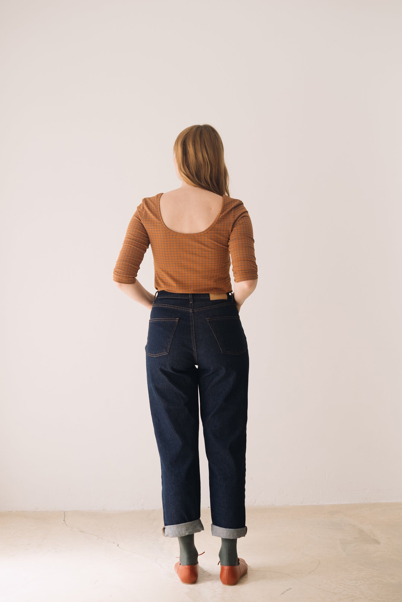 Organic printed boat neckline jersey top - Imagen 8