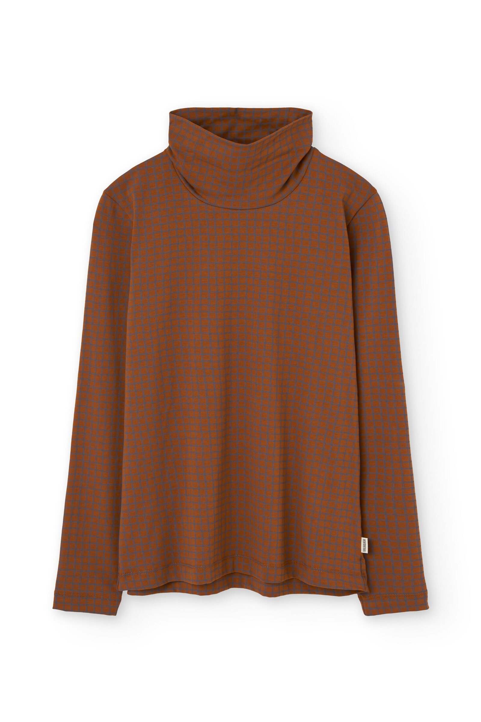 Organic printed high neck top Terracotta