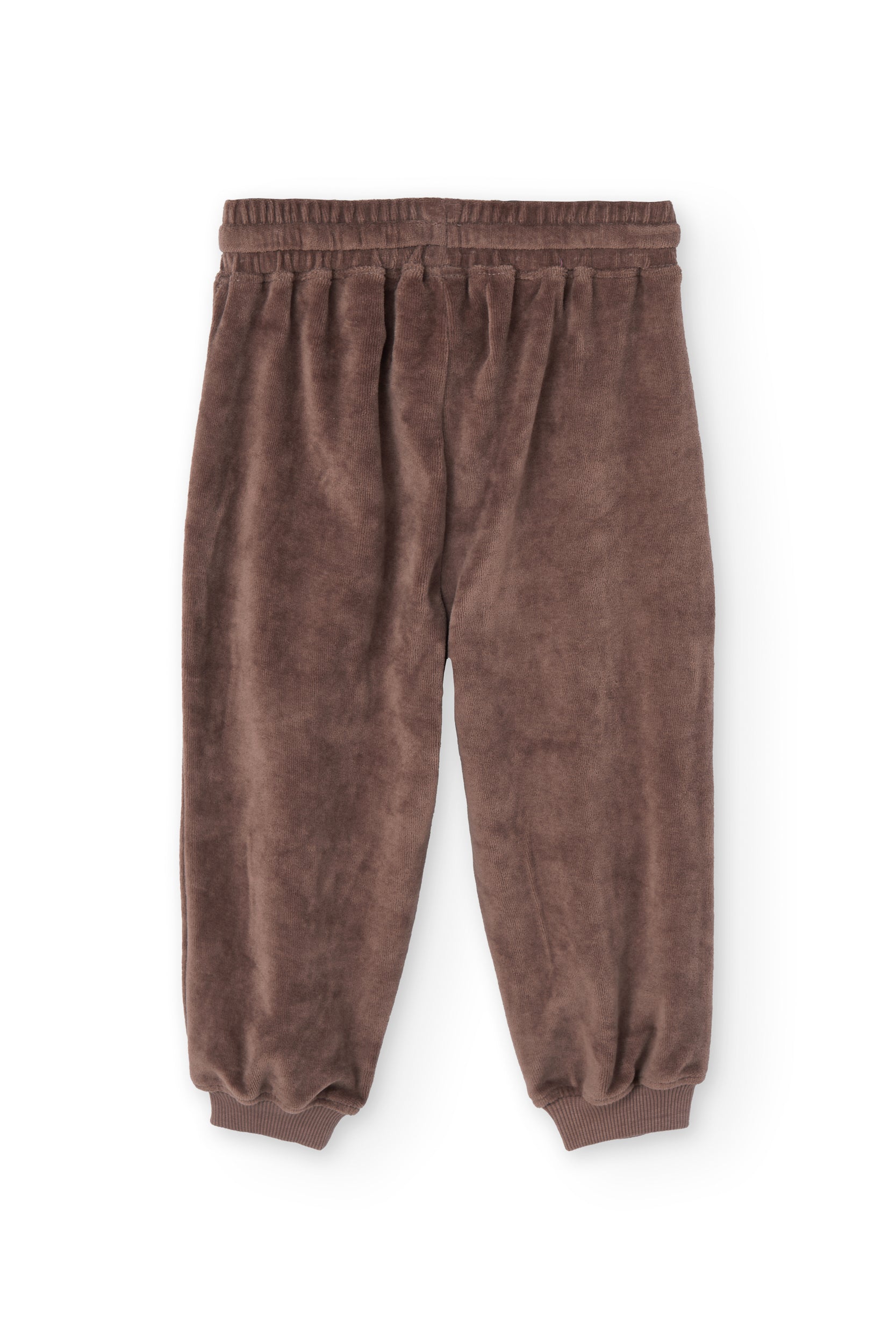 Organic velvet baby pants in Mauve