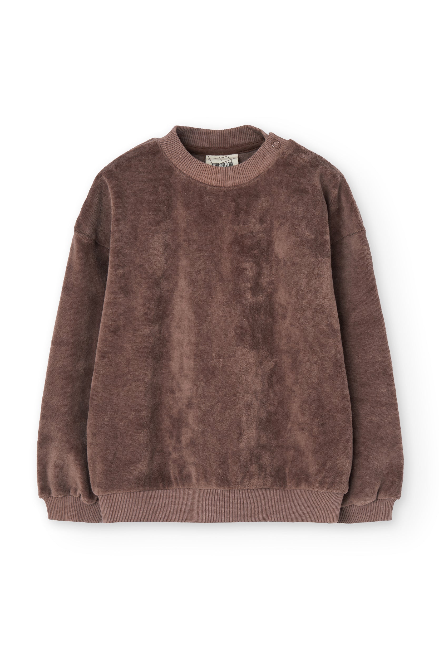 Organic velvet baby sweatshirt in Mauve
