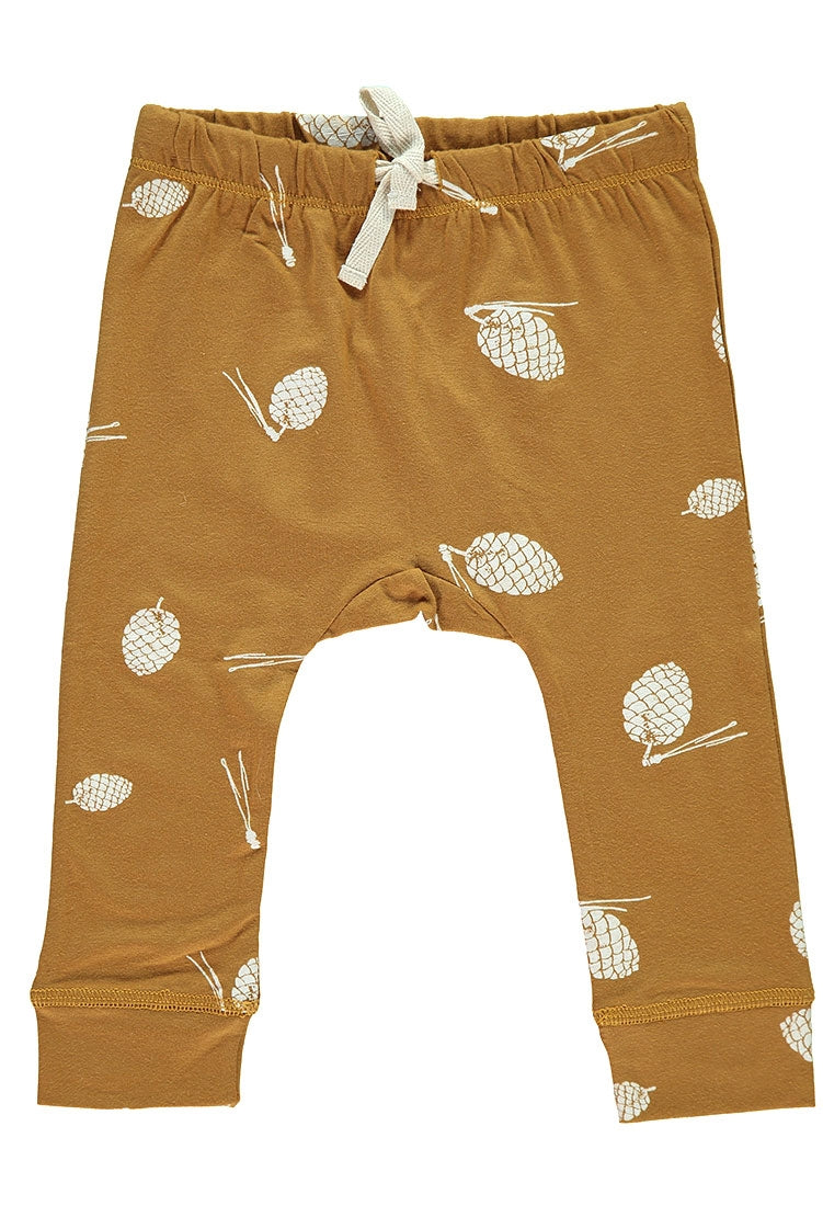 Pantalón Bebé con cinta en la cintura color mostaza