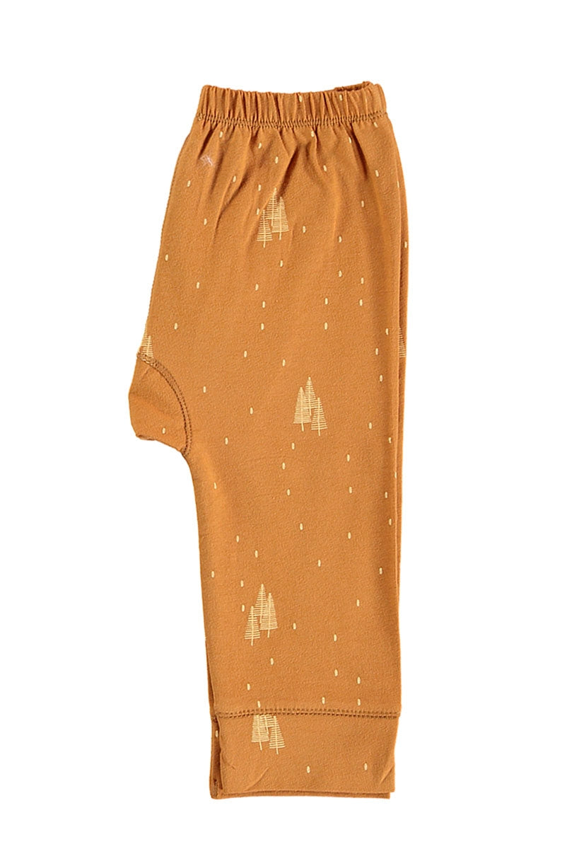 Pantalones de bebé mostaza estampado arboles