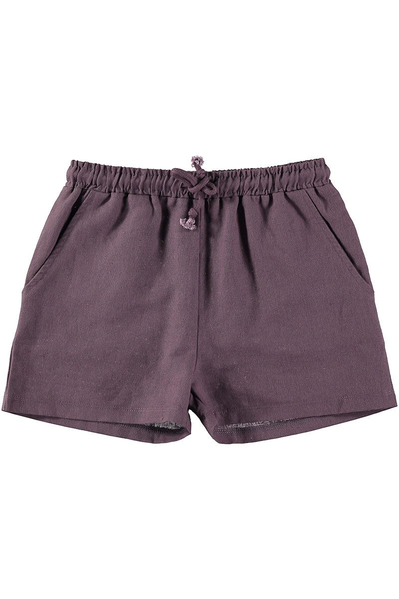 Purple Linen and Organic Cotton Shorts