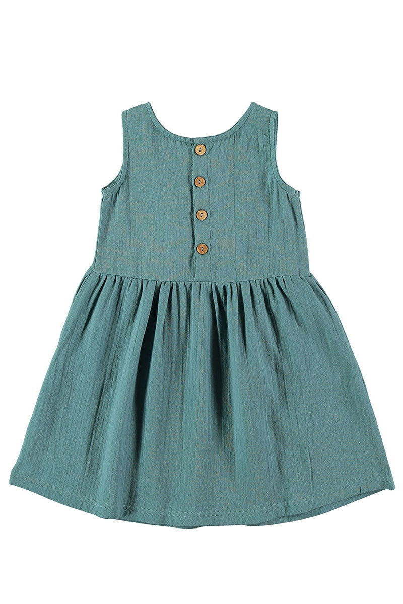 Reversible muslin dress in blue