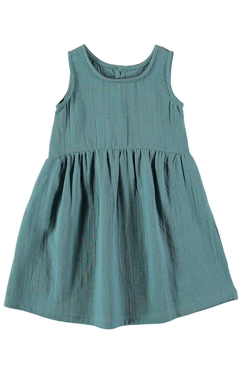 Reversible muslin dress in blue - Imagen 2