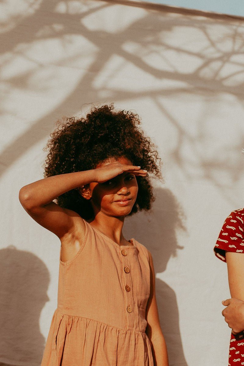 Reversible muslin dress in Nude - Imagen 3