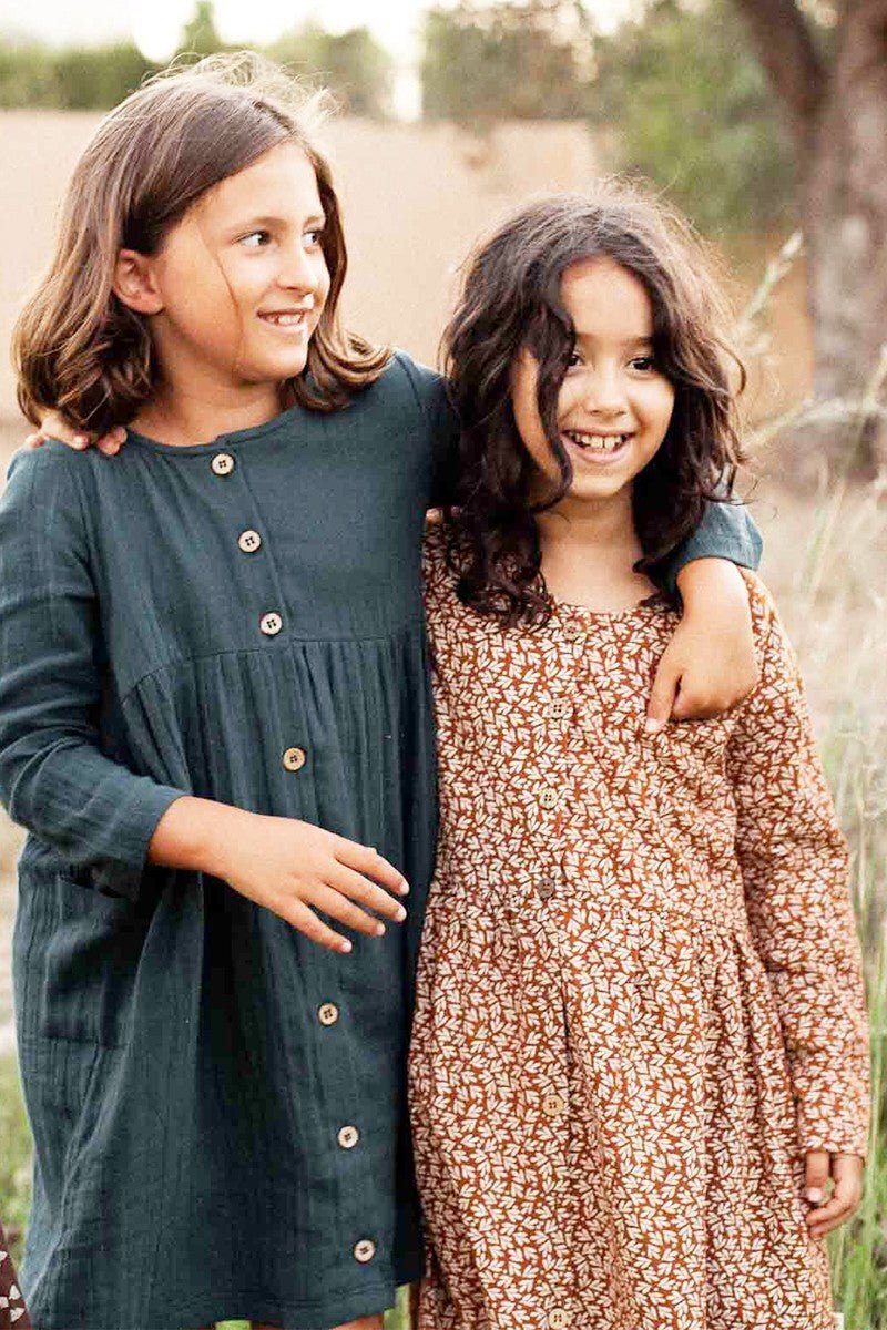 Sabrina dropped shoulder dress in terracotta - Imagen 3