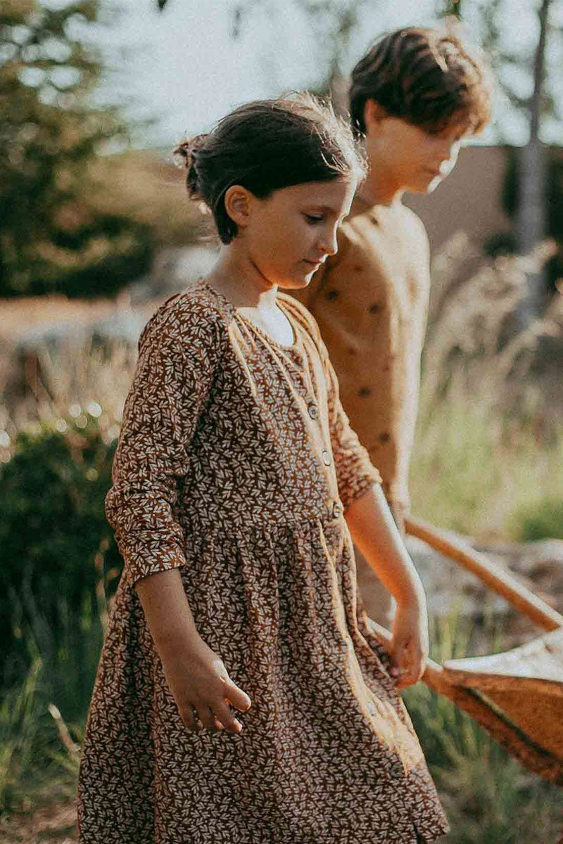 Sabrina dropped shoulder dress in terracotta - Imagen 5