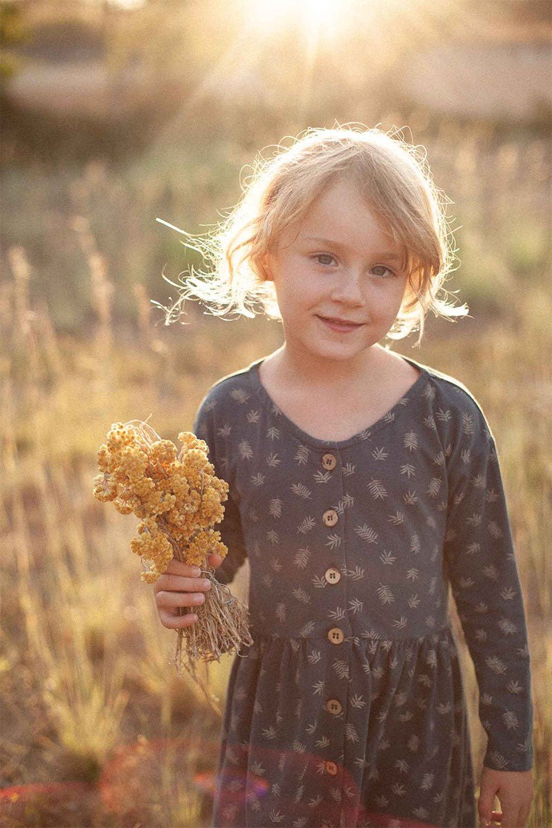 Sabrina oversize dress with dropped shoulders in blue - Imagen 2