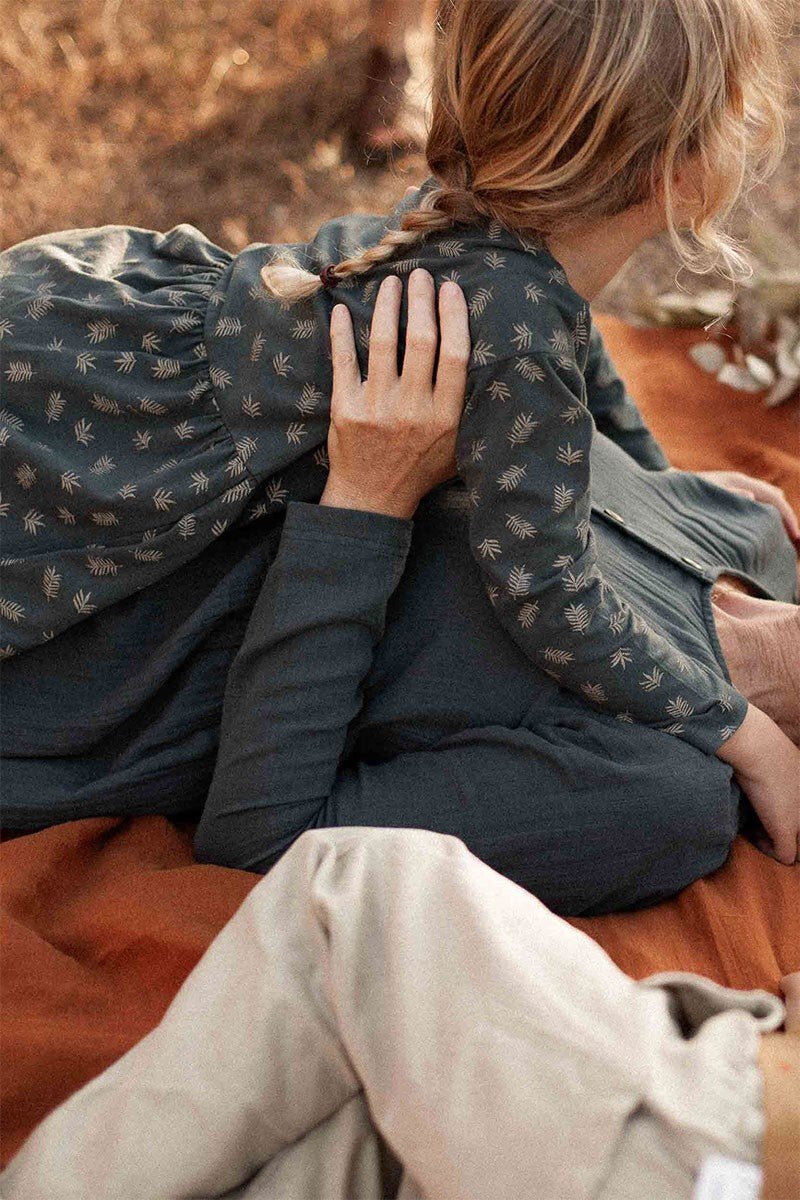 Sabrina oversize dress with dropped shoulders in blue - Imagen 4