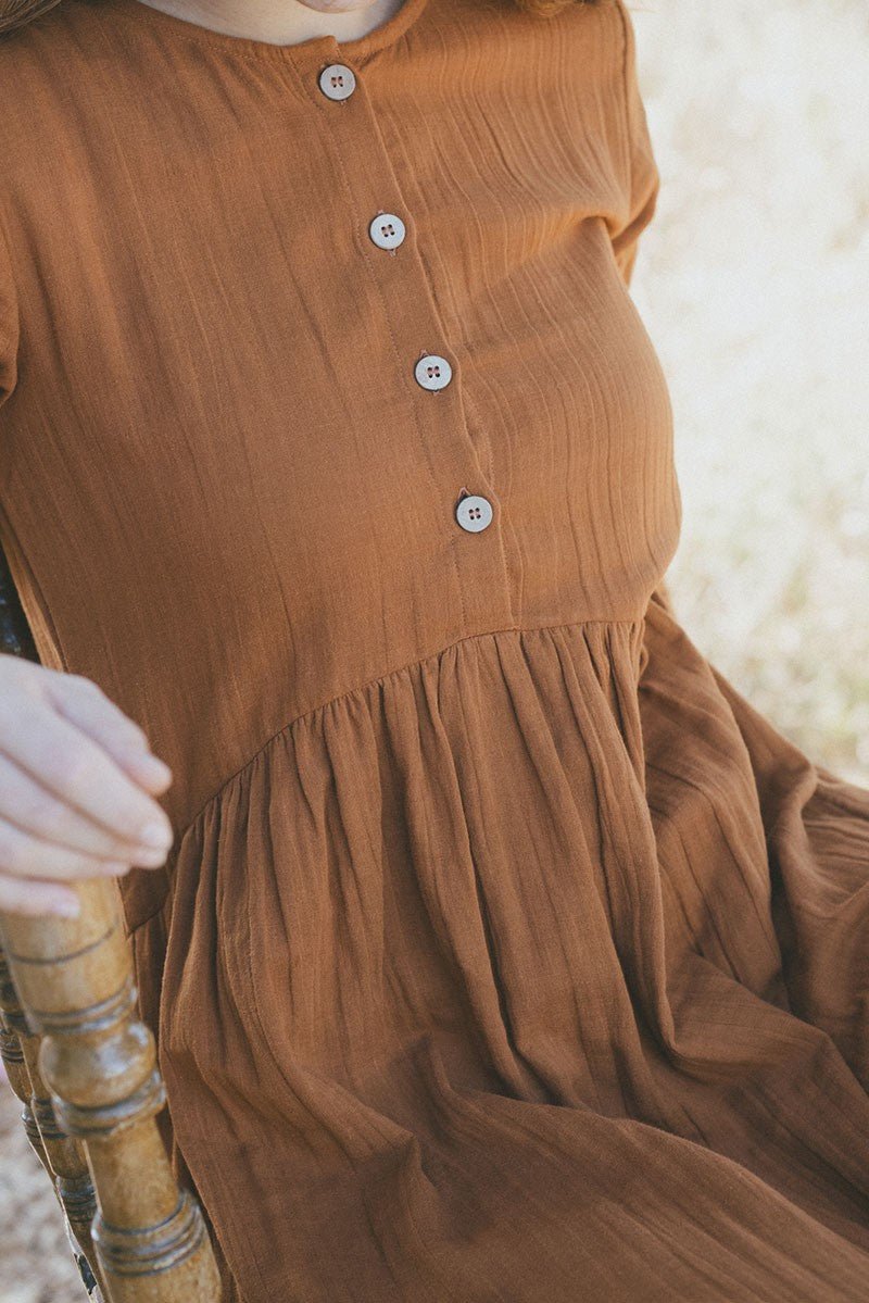 Sahar short dress in terracotta - Imagen 4