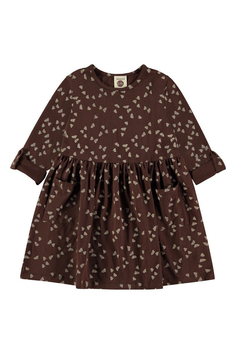 Sally oversize dress with pockets in brown