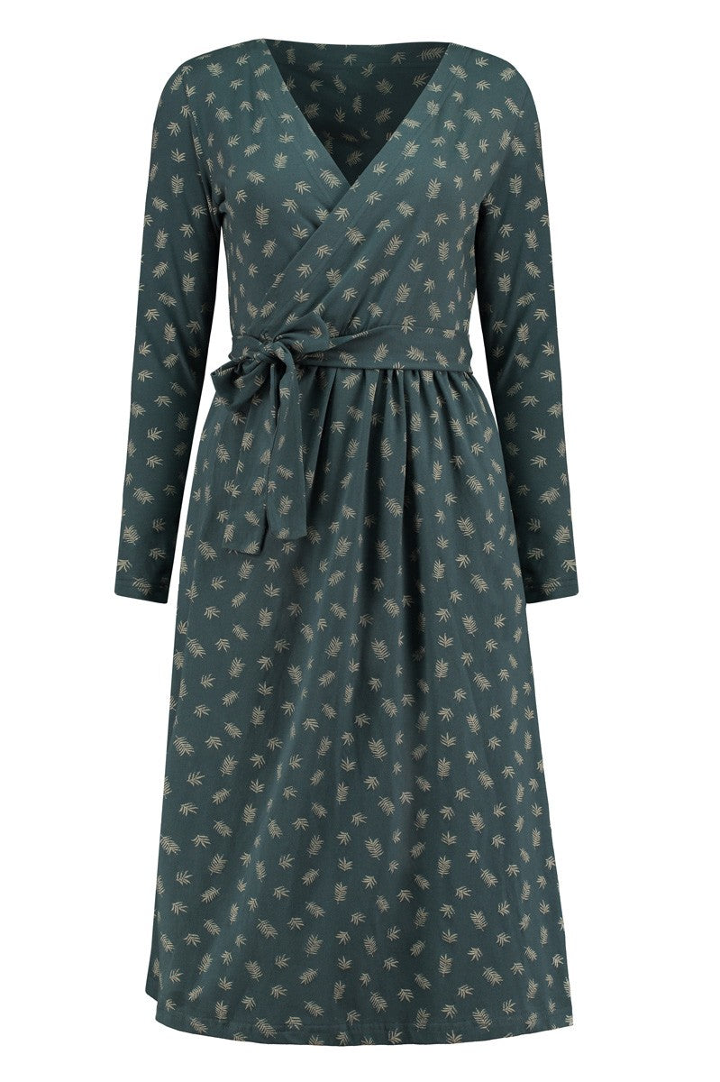 Saray crossover knit dress in blue