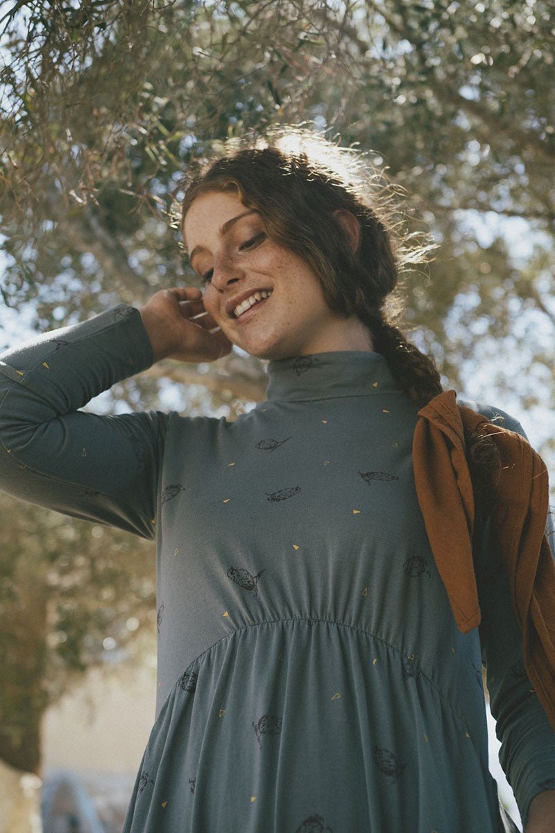 Saura turtleneck dress in green - Imagen 3