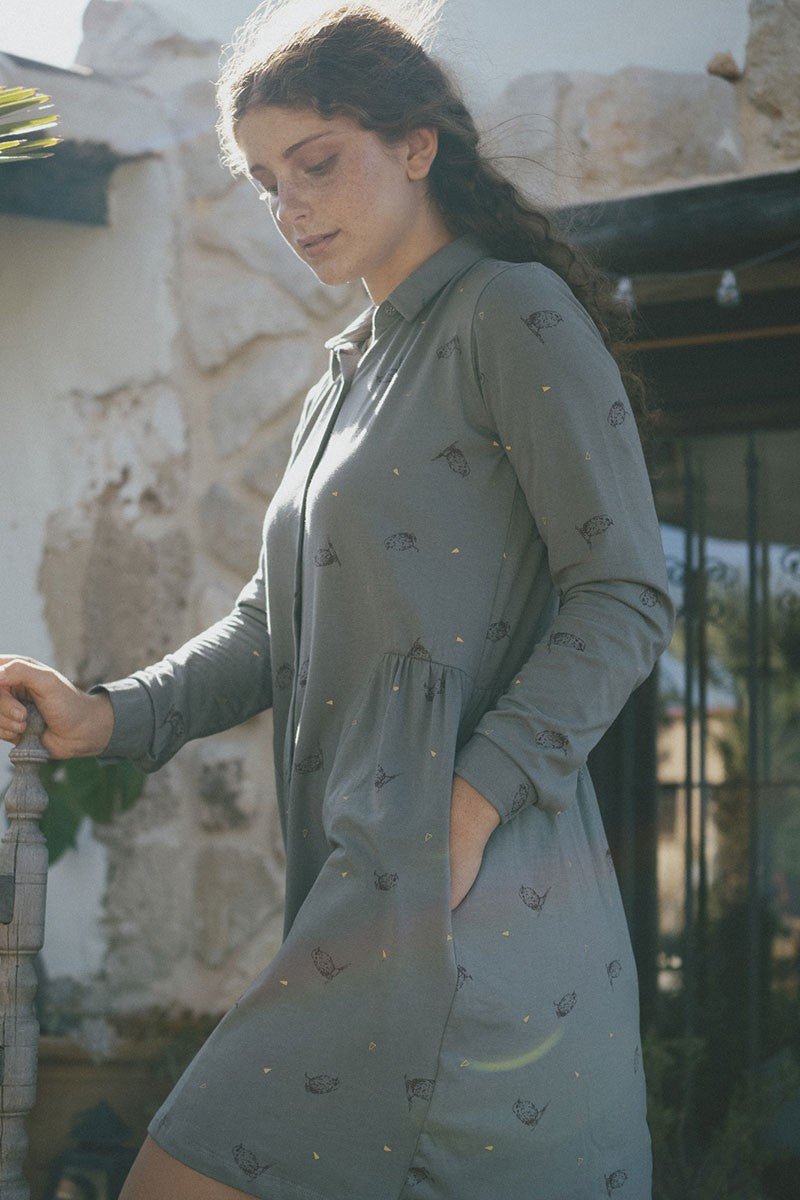 Scarlette shirt dress in green - Imagen 4