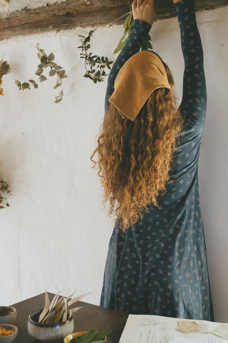 Selena dress round neckline blue - Imagen 2