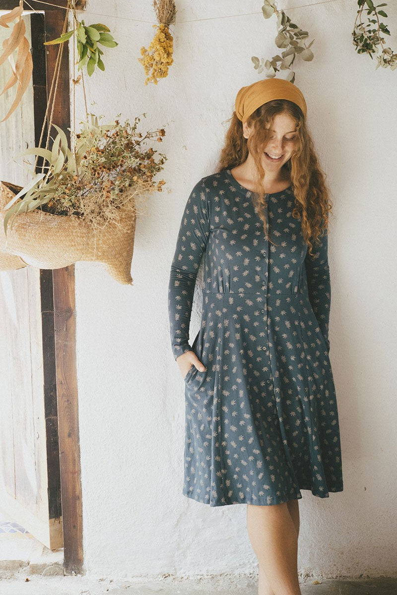 Selena dress round neckline blue - Imagen 4