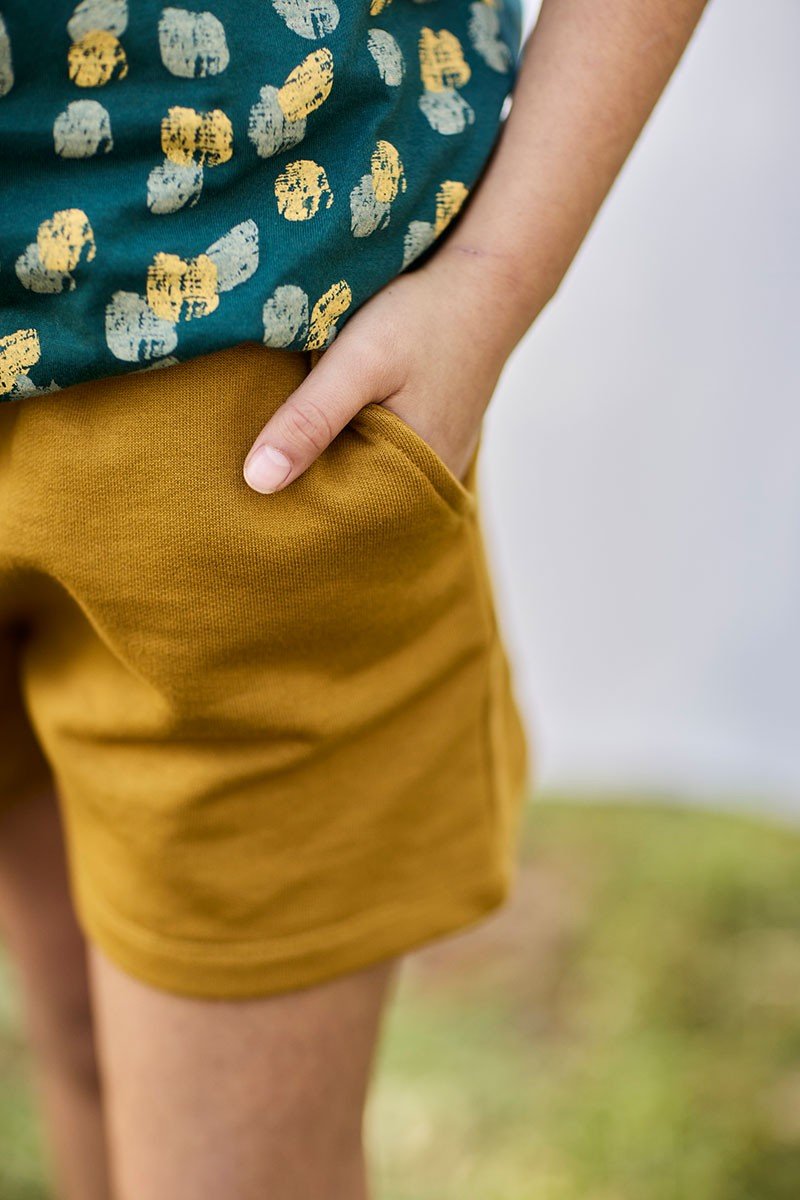 Shorts in mustard 100% organic cotton - Imagen 4