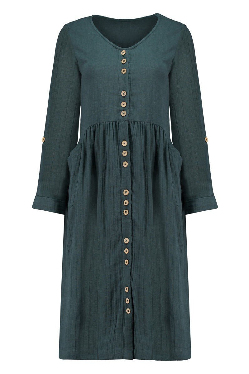 Siara V-neckline dress in blue