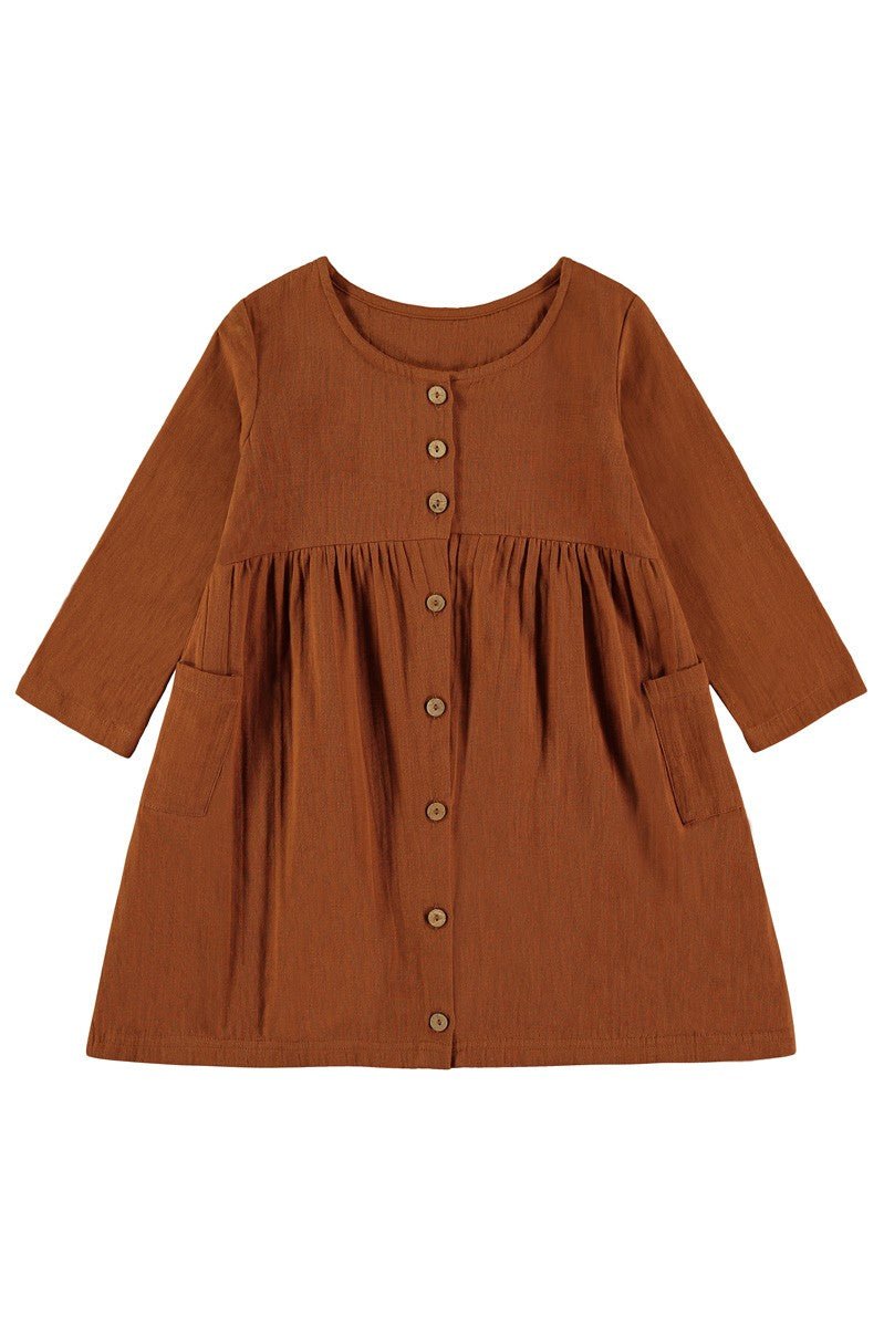 Simone dress with pockets in terracotta