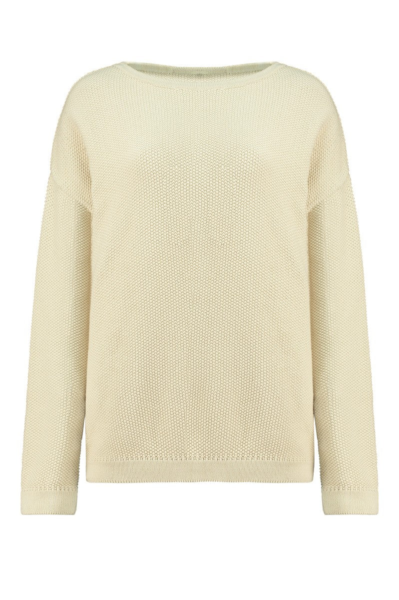 Suri knitted long jumper in beige