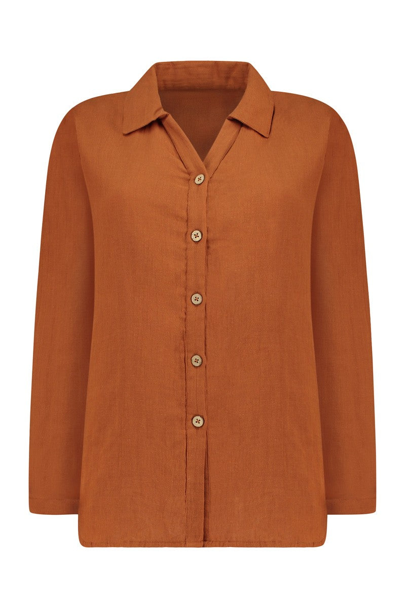Sylvie oversize shirt in terracotta