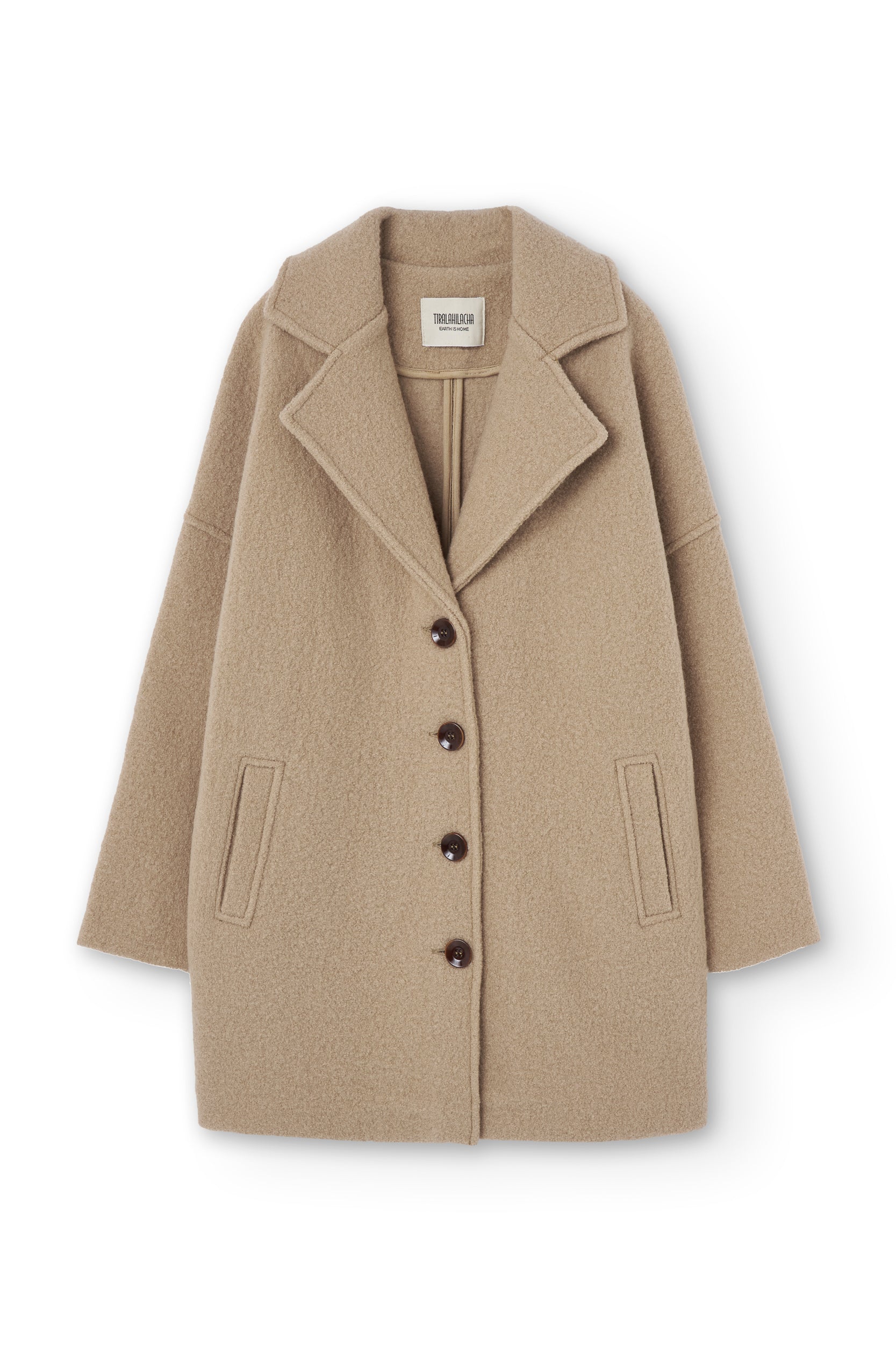 Tad Coat 100% Merino Wool in Magnolia Beige