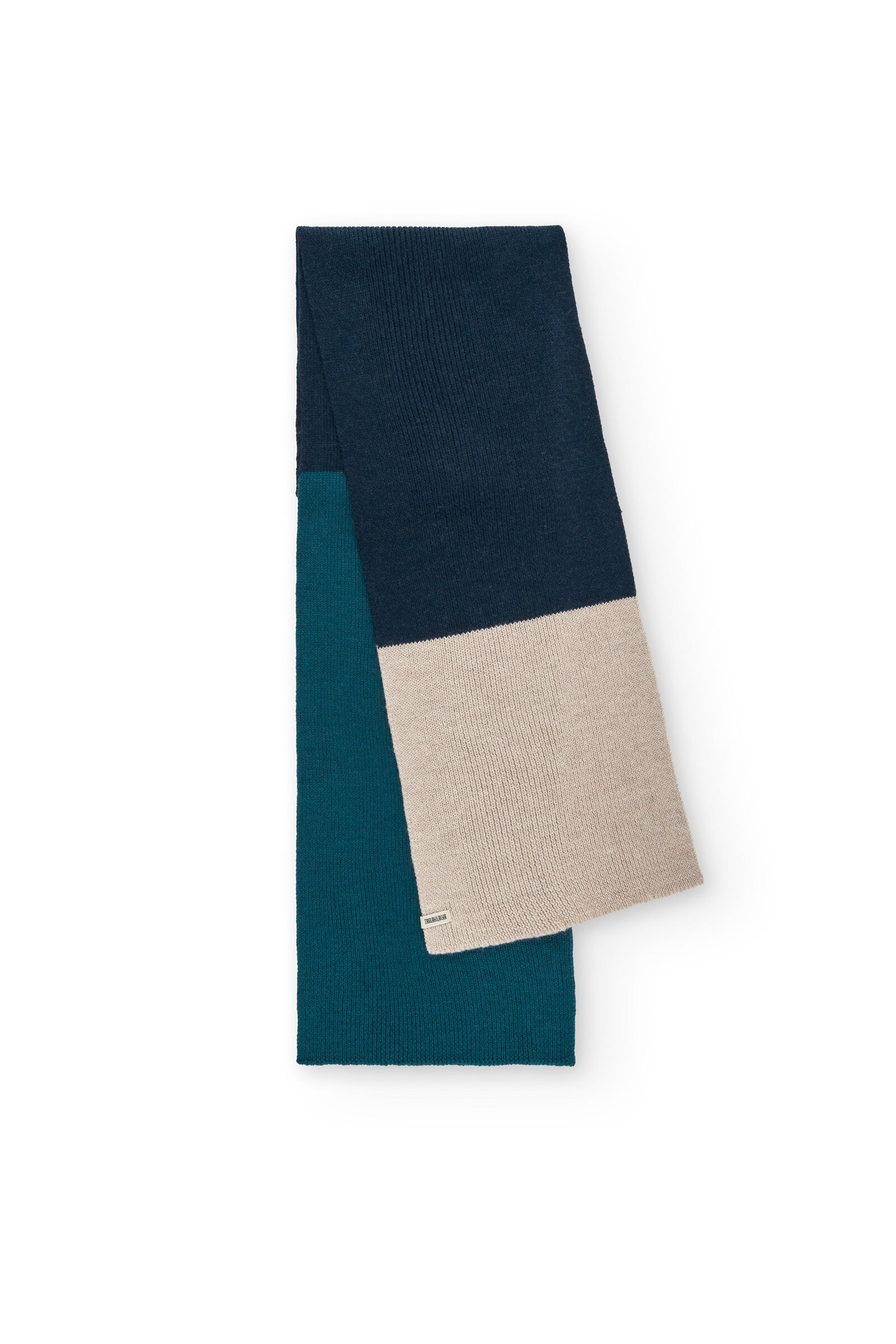 Tayo chunky wool scarf in three-tone blue