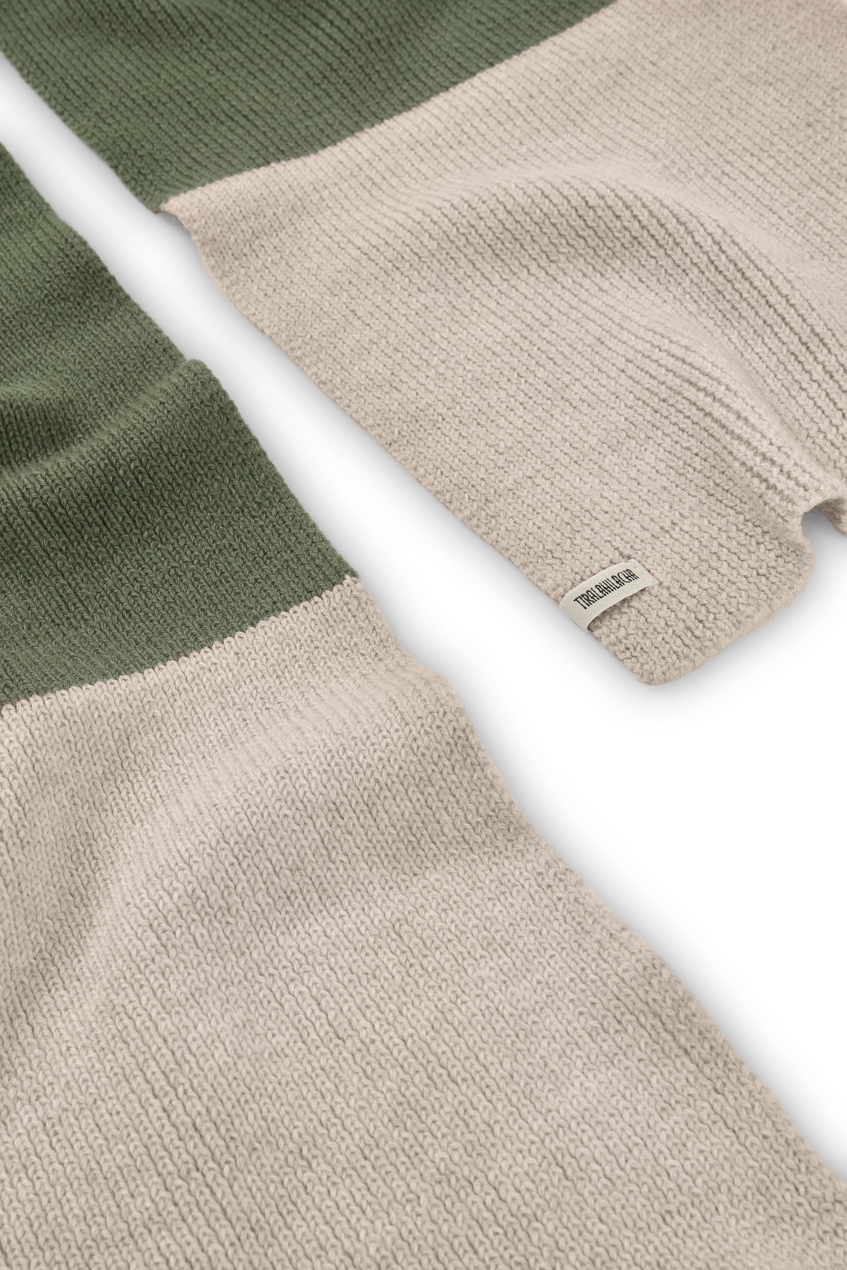 Tayo chunky wool scarf in two-tone green - Imagen 5