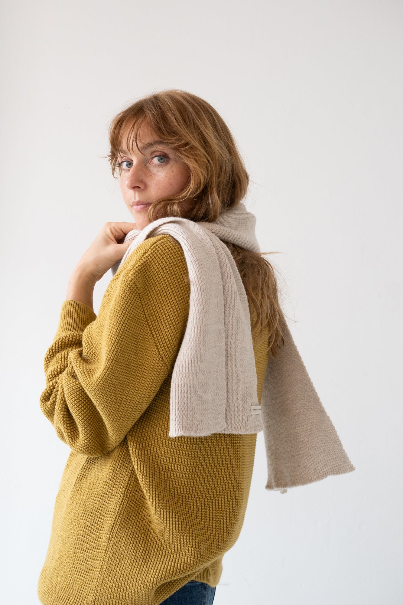 Tayo chunky wool scarf in white