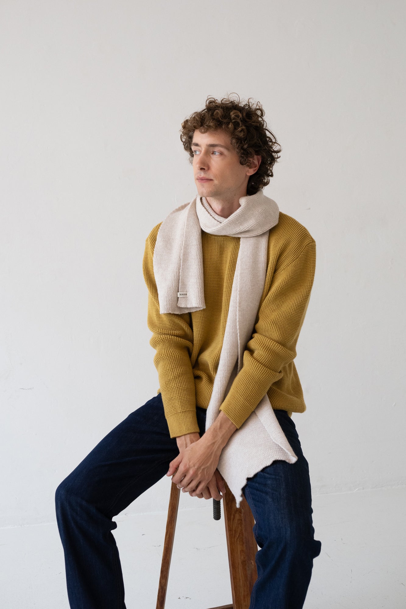 Tayo chunky wool scarf in white - Imagen 2