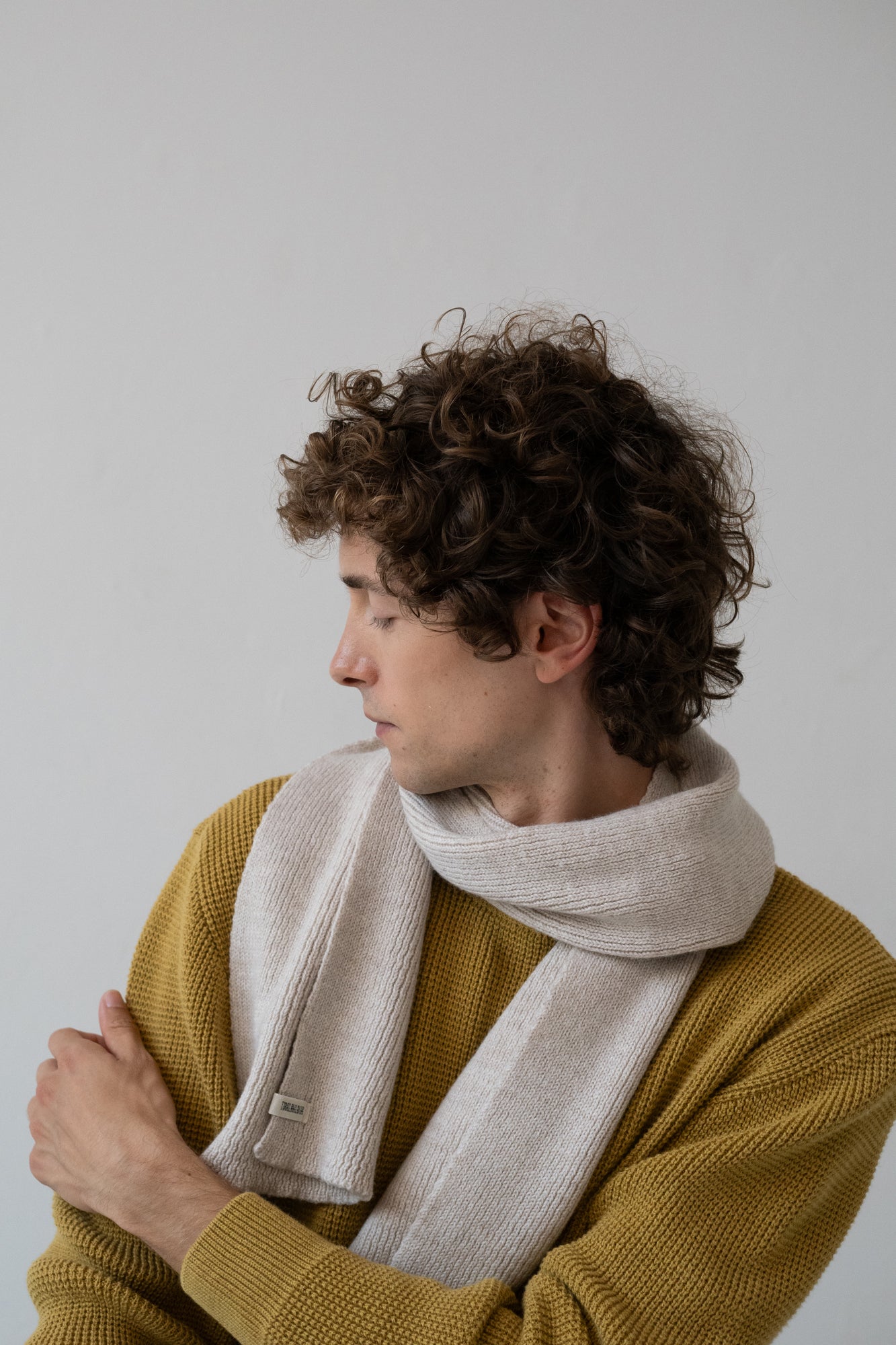 Tayo chunky wool scarf in white - Imagen 3