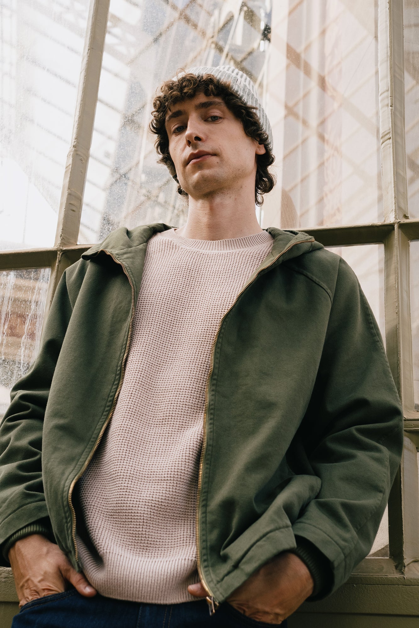 Tensel Jacket Organic Cotton in Olive Green - Imagen 3