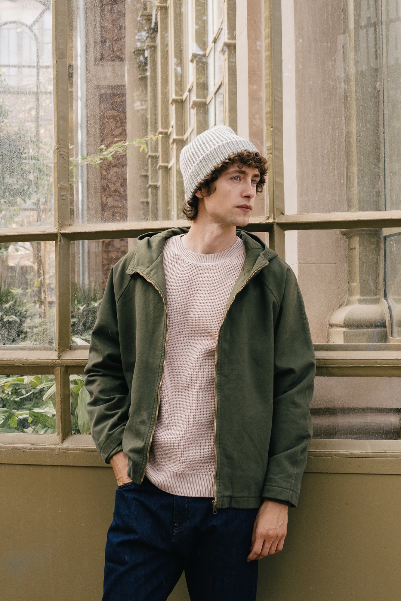 Tensel Jacket Organic Cotton in Olive Green - Imagen 8