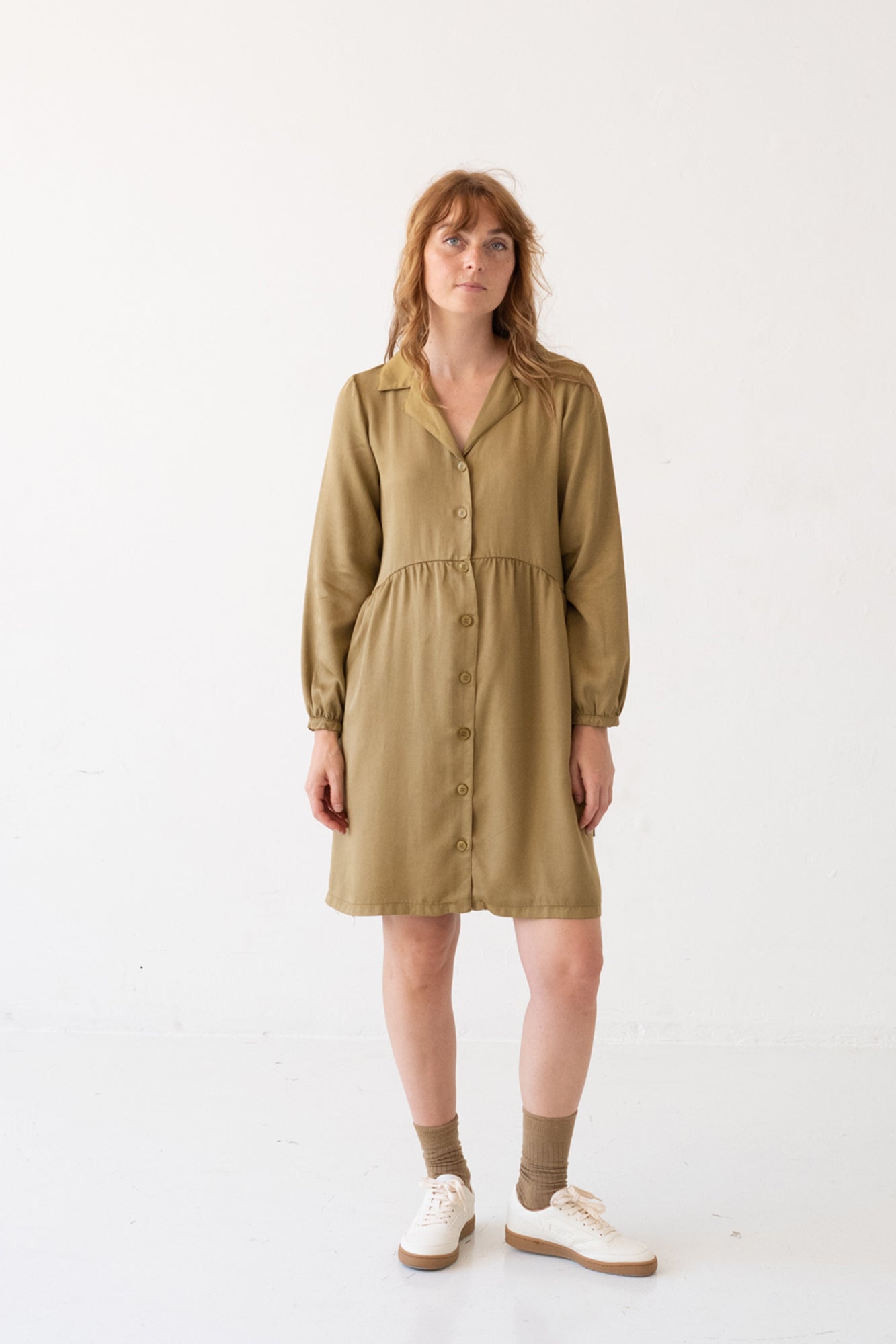Tracy Shirt Dress 100% TENCEL™ in Mustard