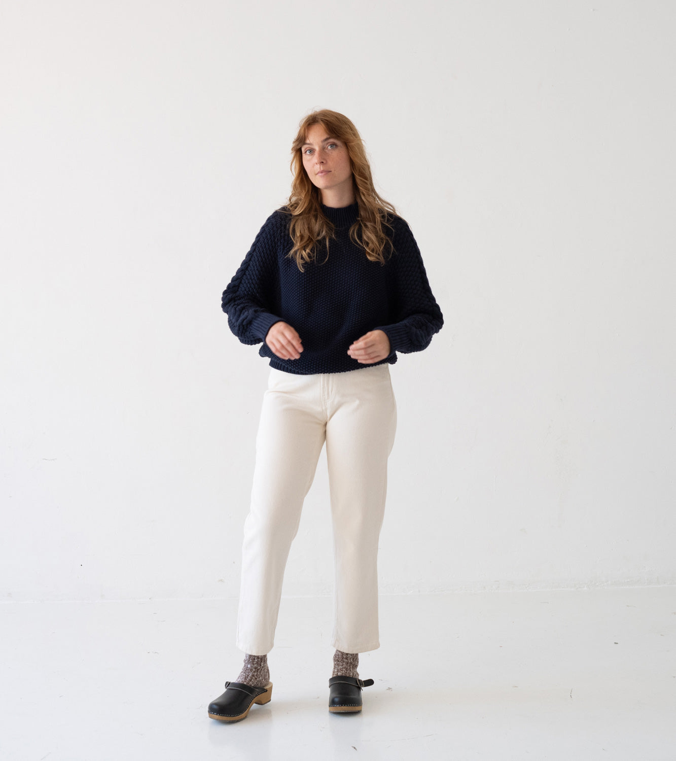 Turner Sweater Organic Cotton in Navy Blue - Imagen 7