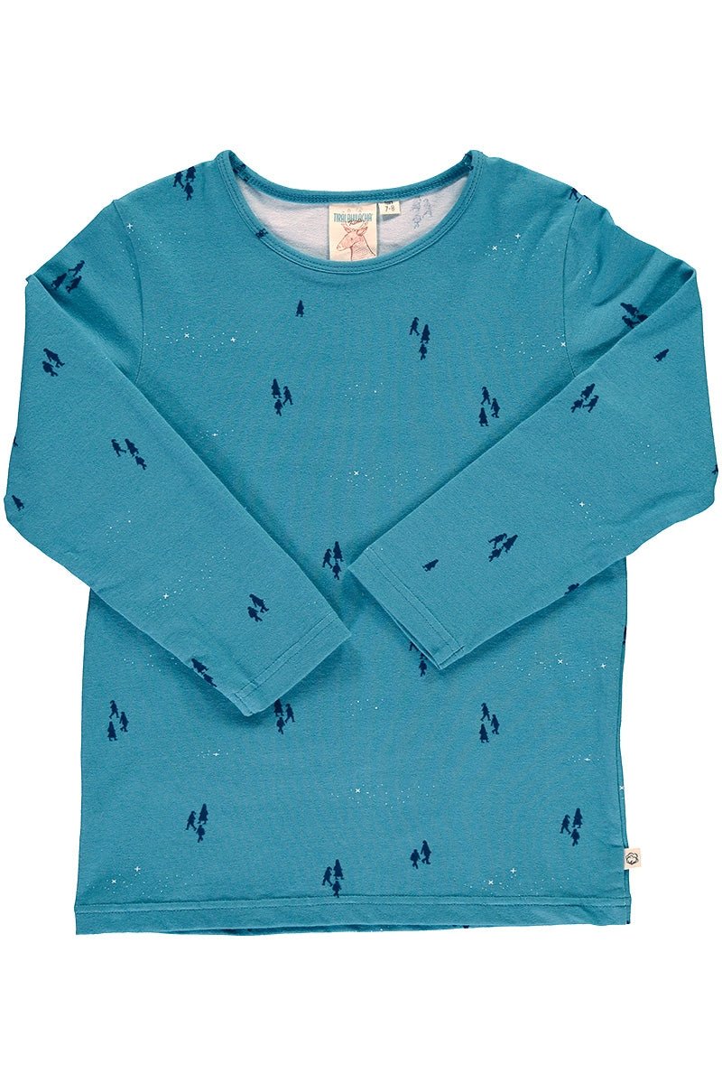 Unisex long sleeve t-shirt in opal blue color