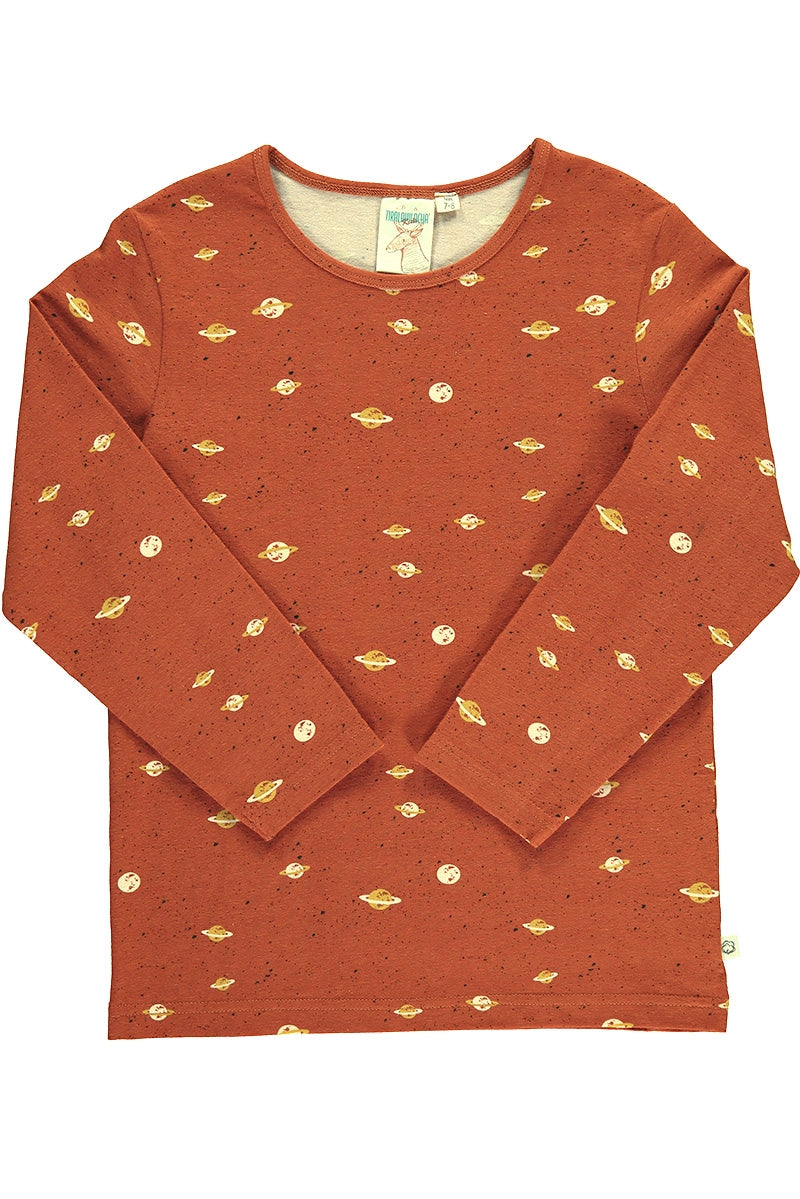 Unisex long sleeve t-shirt with Saturn print