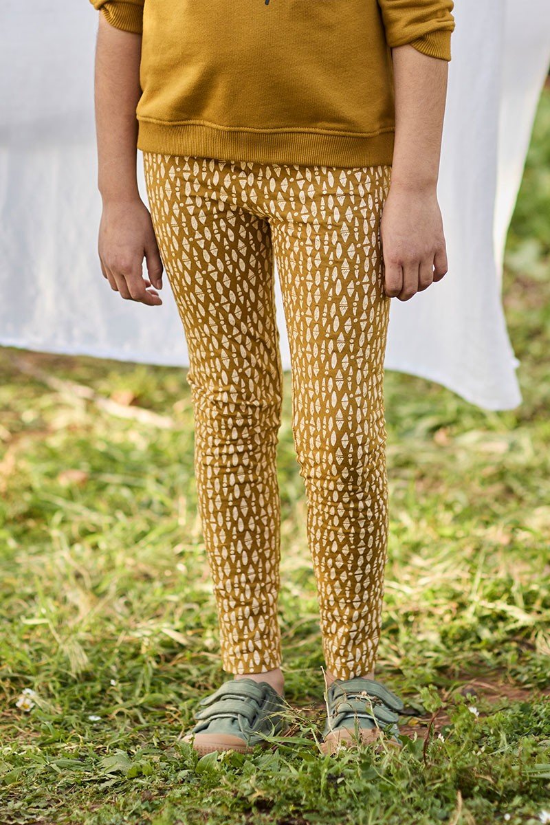 Unisex Tights Mustard Ethnic Organic Cotton - Imagen 4