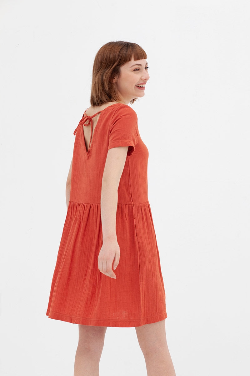 Vestido botones teja Anne