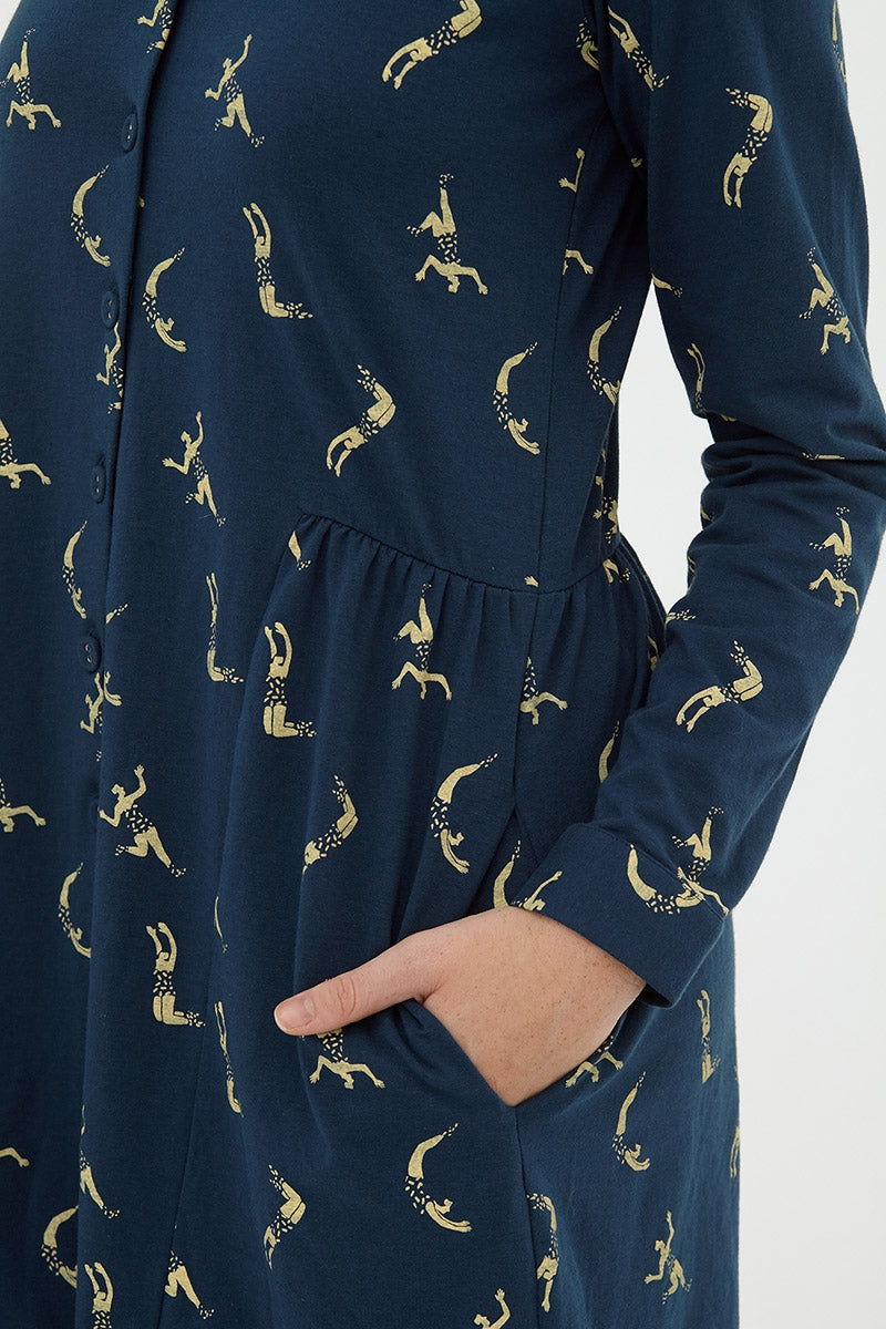 Vestido camisero navy Dorothea - Imagen 3