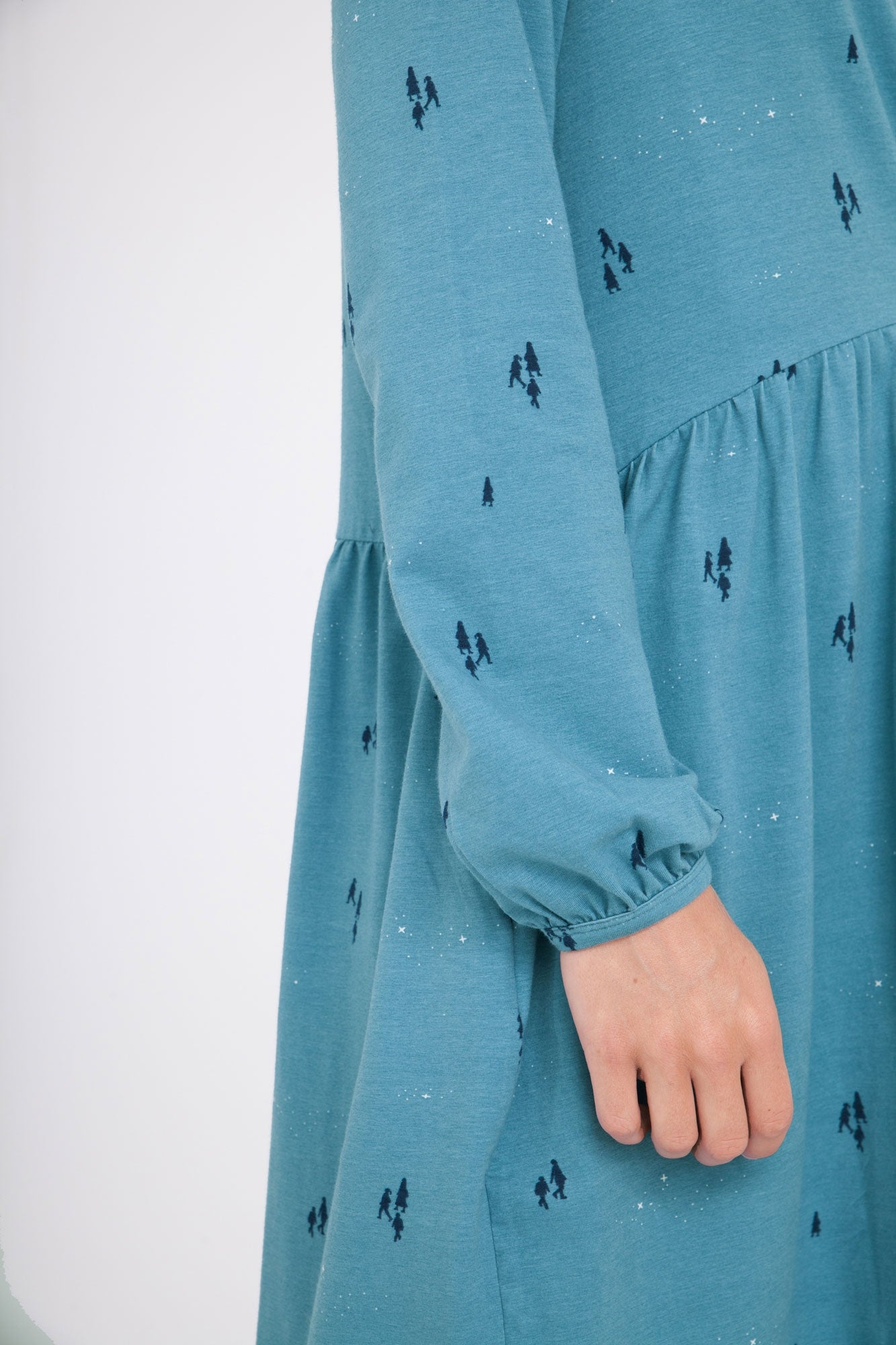 Vestido Ciel oversize cuello redondo azul ópalo - Imagen 3