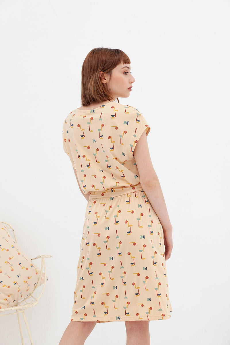 Vestido cinturón abstract print Amy