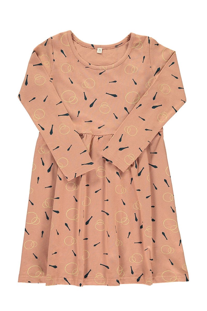 Vestido "classic"rosa estampado malabares