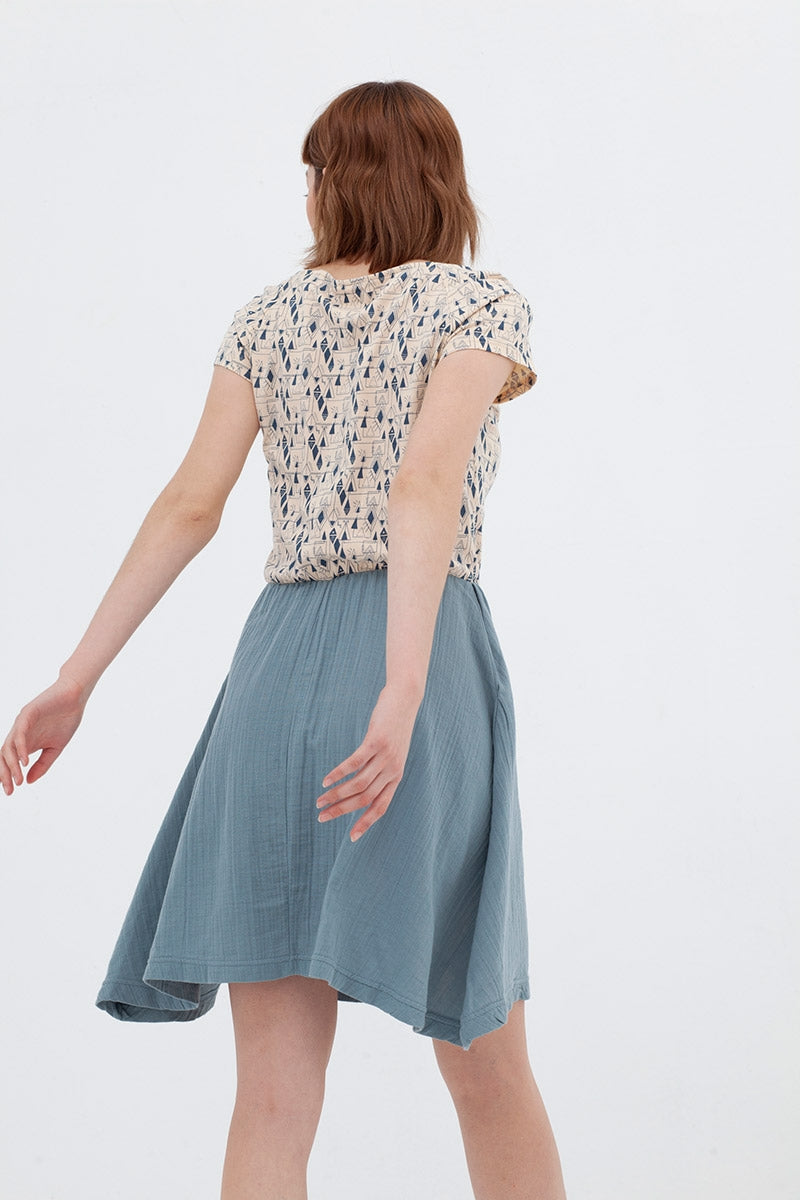 Vestido combinado azul Anaïs