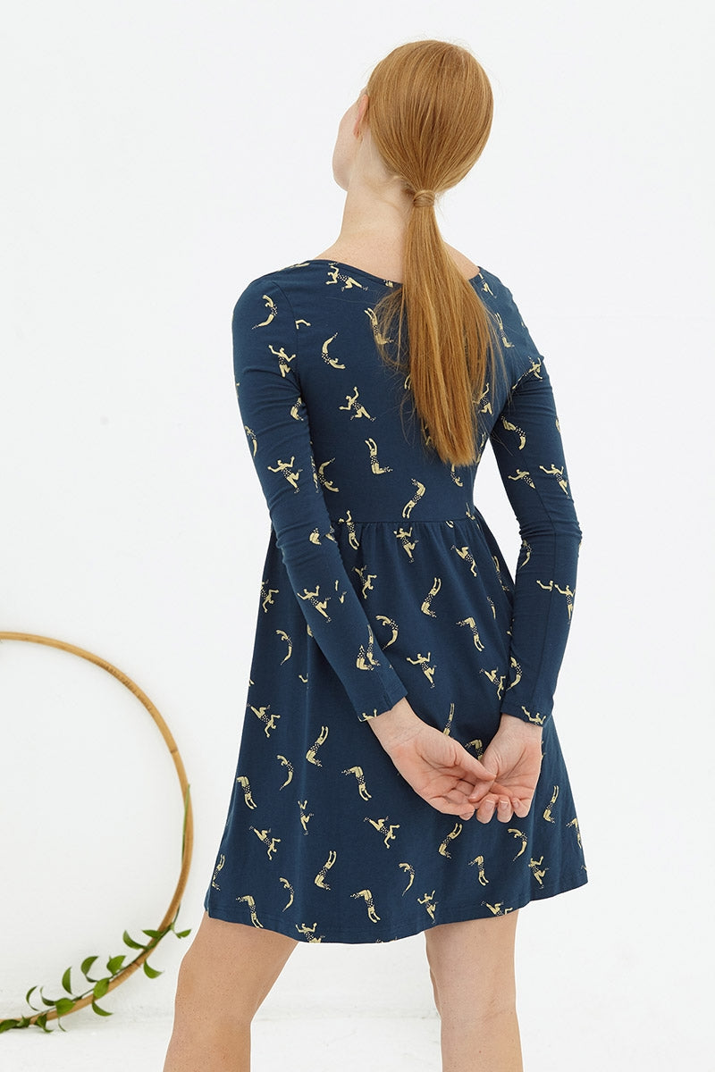 Vestido corte imperio navy Dánae