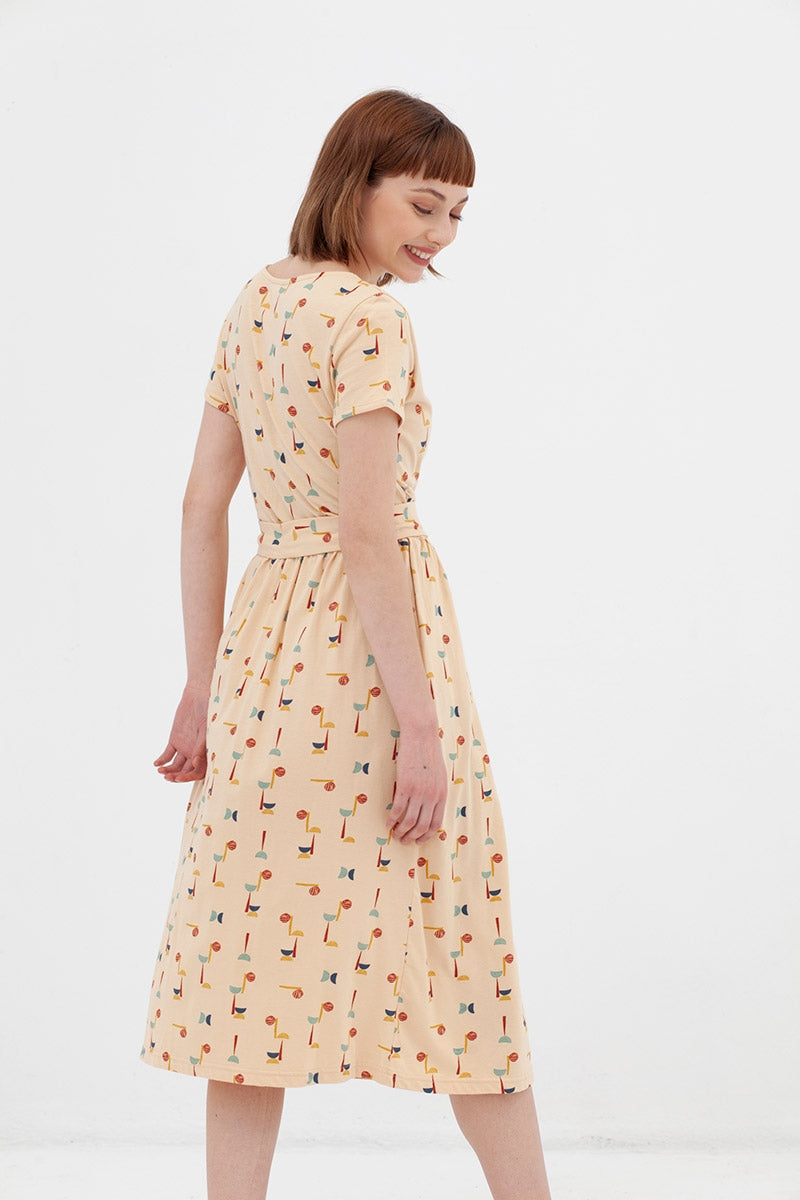Vestido cruzado abstract print Amelie