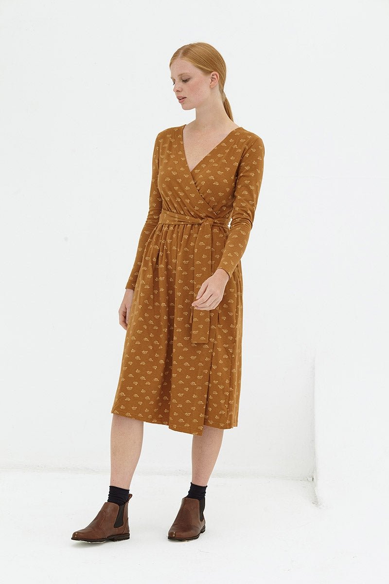 Vestido cruzado marrón Dana