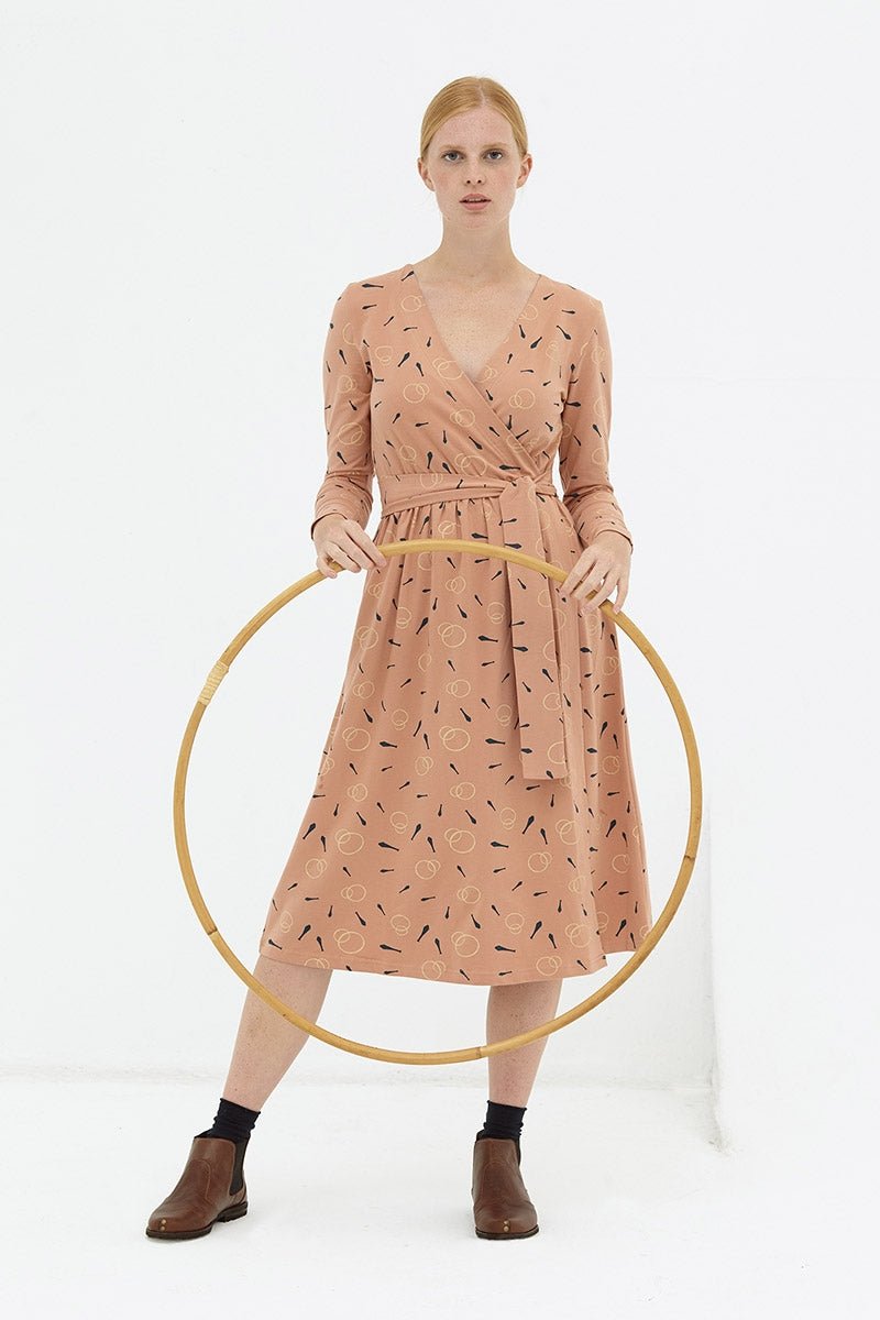 Vestido cruzado rosa pastel Dana